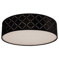 DECKENLEUCHTE 38/10 cm  - Schwarz/Weiß, Design, Kunststoff/Textil (38/10cm) - Novel