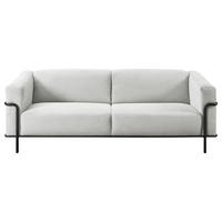 2,5-SITZER in Cord Hellgrau  - Hellgrau/Schwarz, Design, Textil/Metall (216/67/96cm) - Johann Jakob