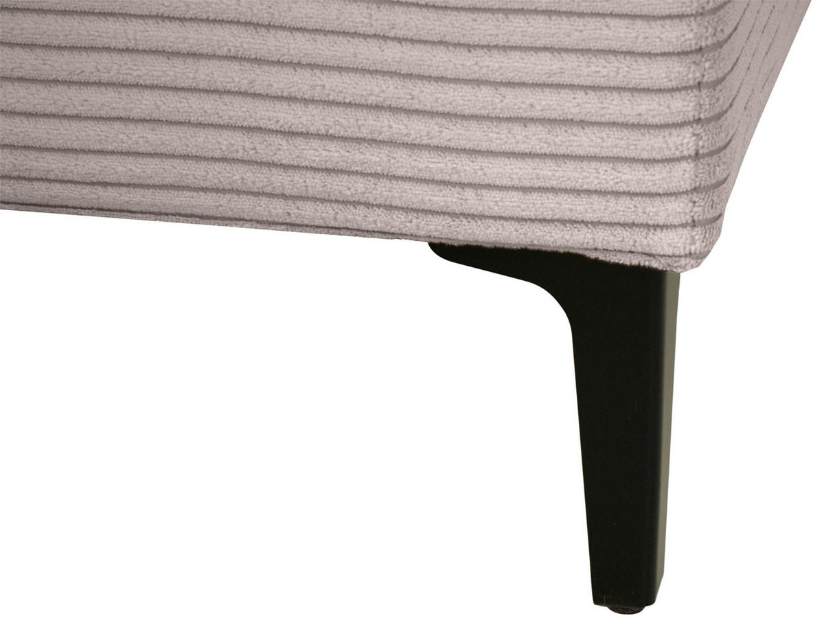 HOCKER Cord Hellgrau  - Hellgrau/Schwarz, Design, Textil/Metall (140/45/80cm) - Xora