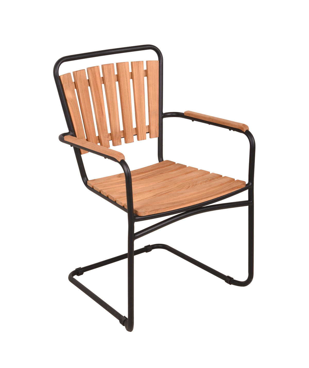 GARTENSTUHL in Holz, Metall Braun, Schwarz  - Schwarz/Braun, Basics, Holz/Metall (58/90/55cm) - Gardenson