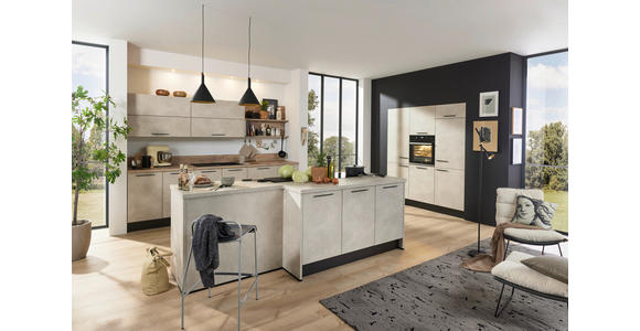 EINBAUKÜCHE   - Greige, Design, Holzwerkstoff - Novel