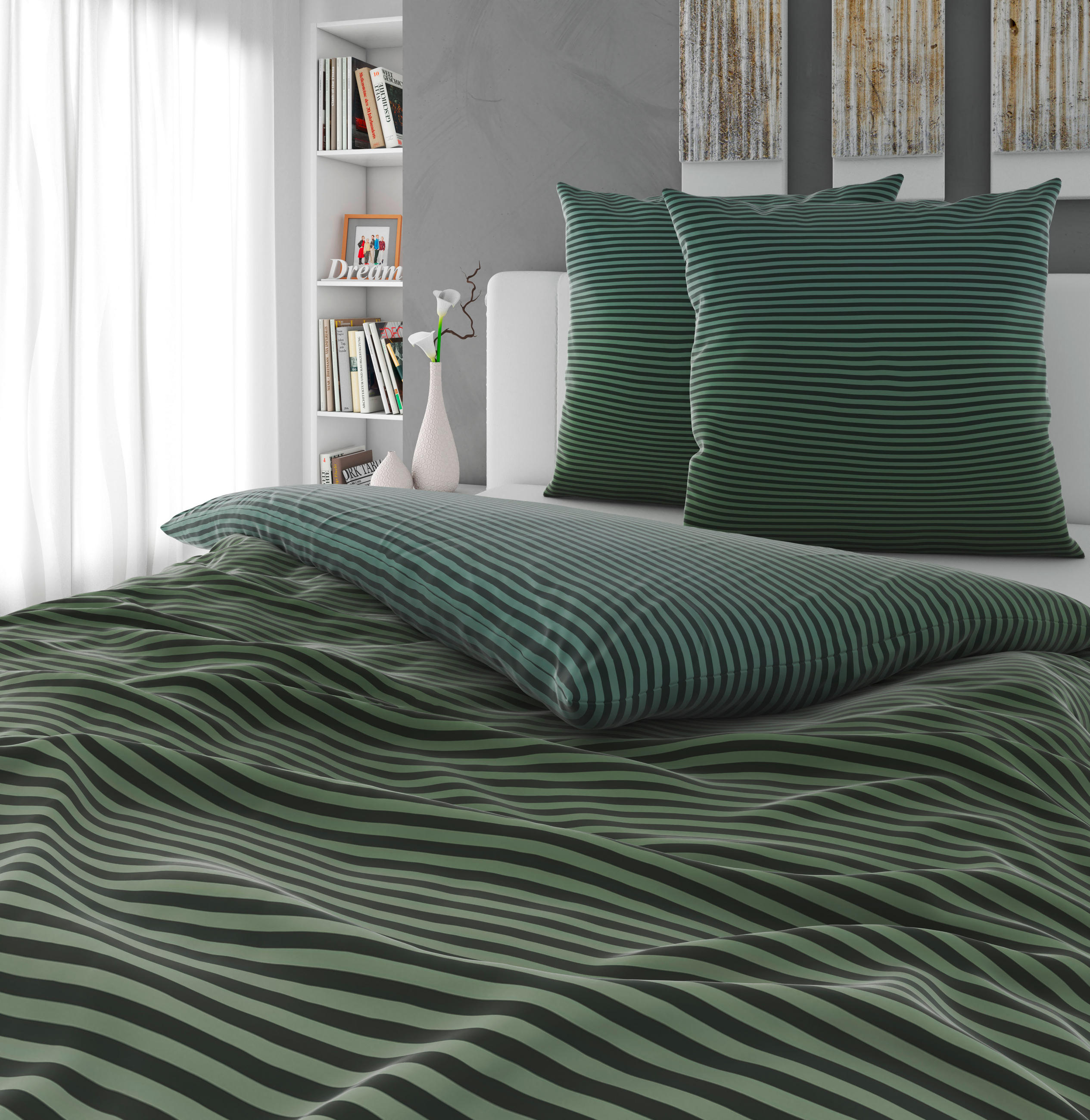 BETTWÄSCHE Satin 200/200 cm  - Salbeigrün, Textil (200/200cm) - Novel