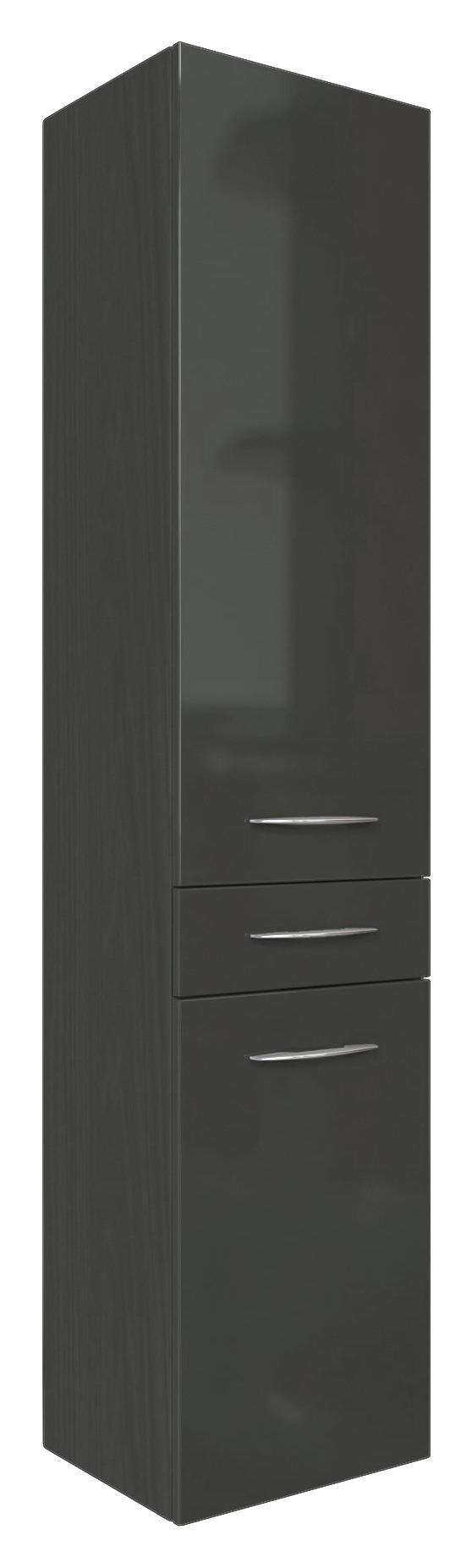 HOCHSCHRANK 40/180/35 cm  - Chromfarben/Graphitfarben, KONVENTIONELL, Holzwerkstoff/Metall (40/180/35cm) - Xora