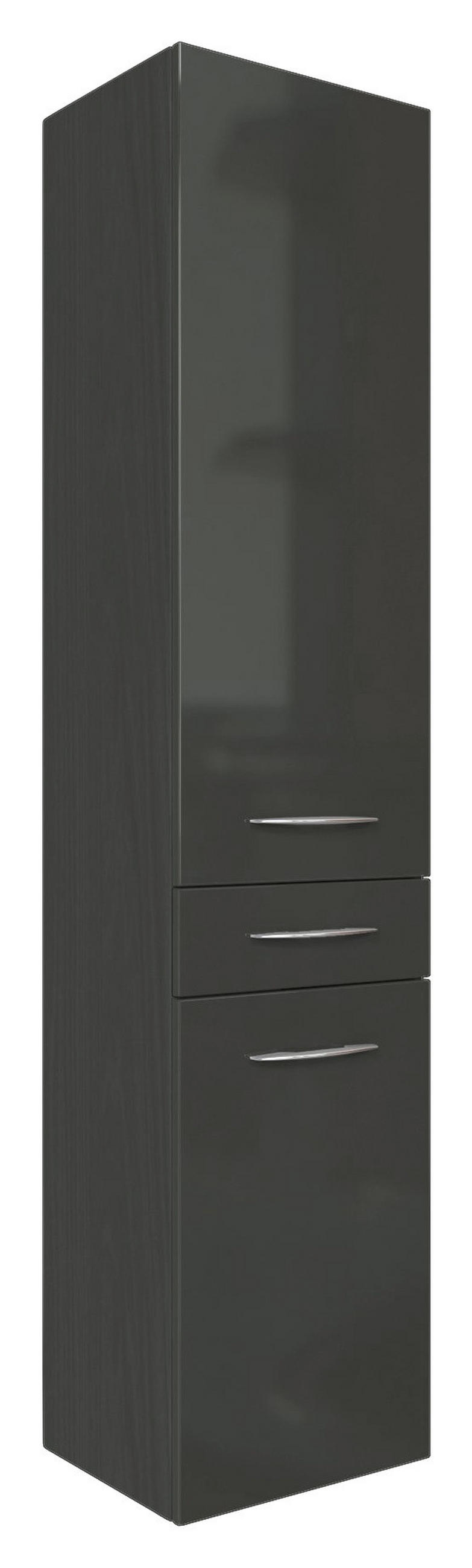 HOCHSCHRANK 40/180/35 cm  - Chromfarben/Graphitfarben, KONVENTIONELL, Holzwerkstoff/Metall (40/180/35cm) - Xora