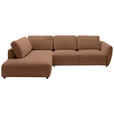 ECKSOFA  in Chenille Braun  224/307 cm  - Schwarz/Braun, KONVENTIONELL, Kunststoff/Textil (224/307cm) - Hom`in