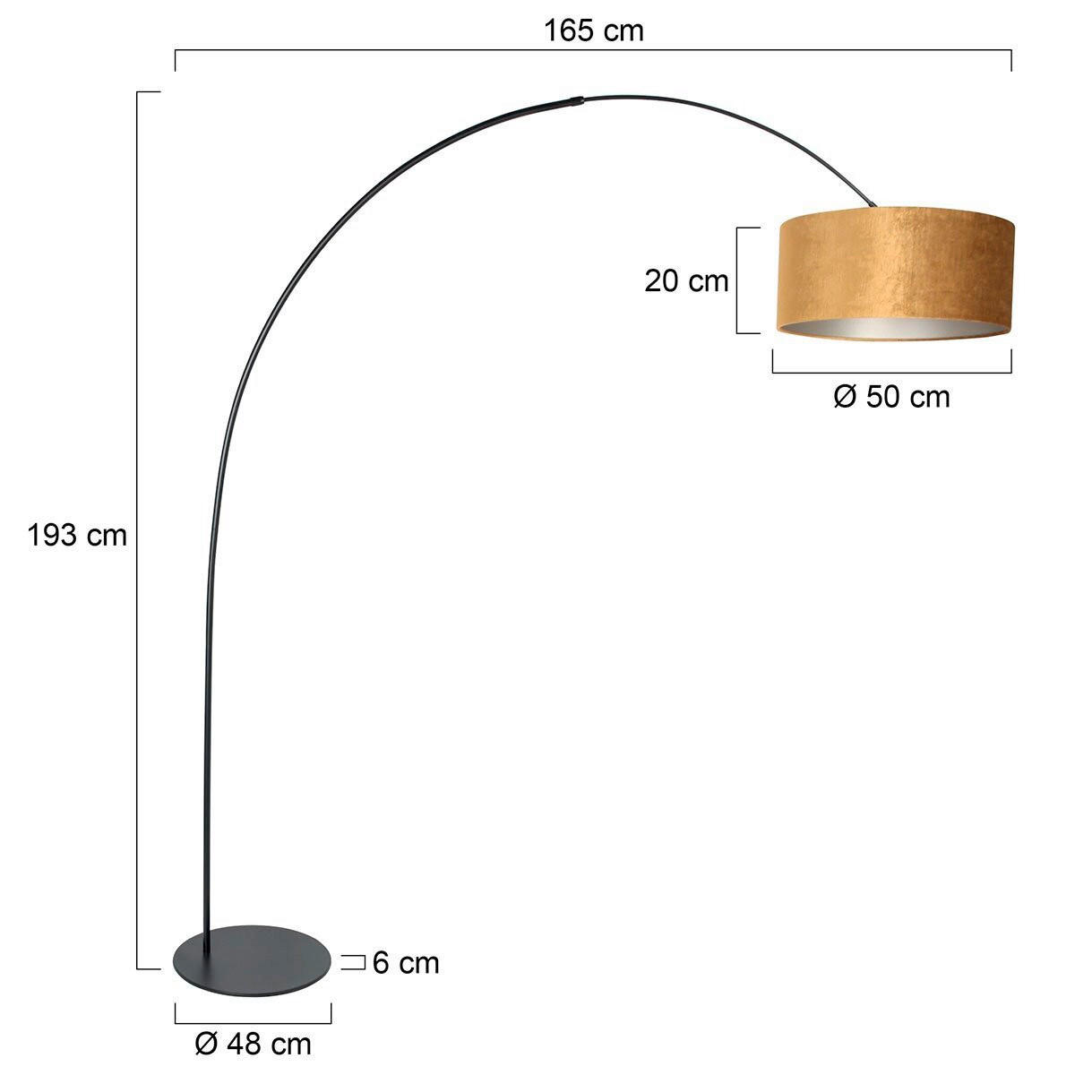 STEHLEUCHTE - Goldfarben/Schwarz, Trend, Textil/Metall (50/240/230cm)