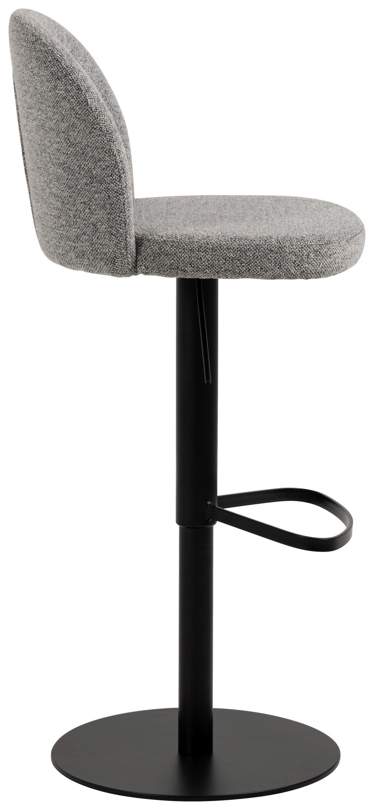 BARHOCKER in Textil Grau  - Schwarz/Grau, Trend, Textil/Metall (44/109/50cm) - MID.YOU