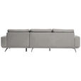 ECKSOFA in Webstoff Hellgrau  - Hellgrau/Schwarz, Design, Textil/Metall (320/172cm) - Valnatura