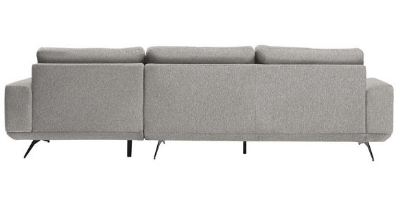 ECKSOFA in Webstoff Hellgrau  - Hellgrau/Schwarz, Design, Textil/Metall (320/172cm) - Valnatura