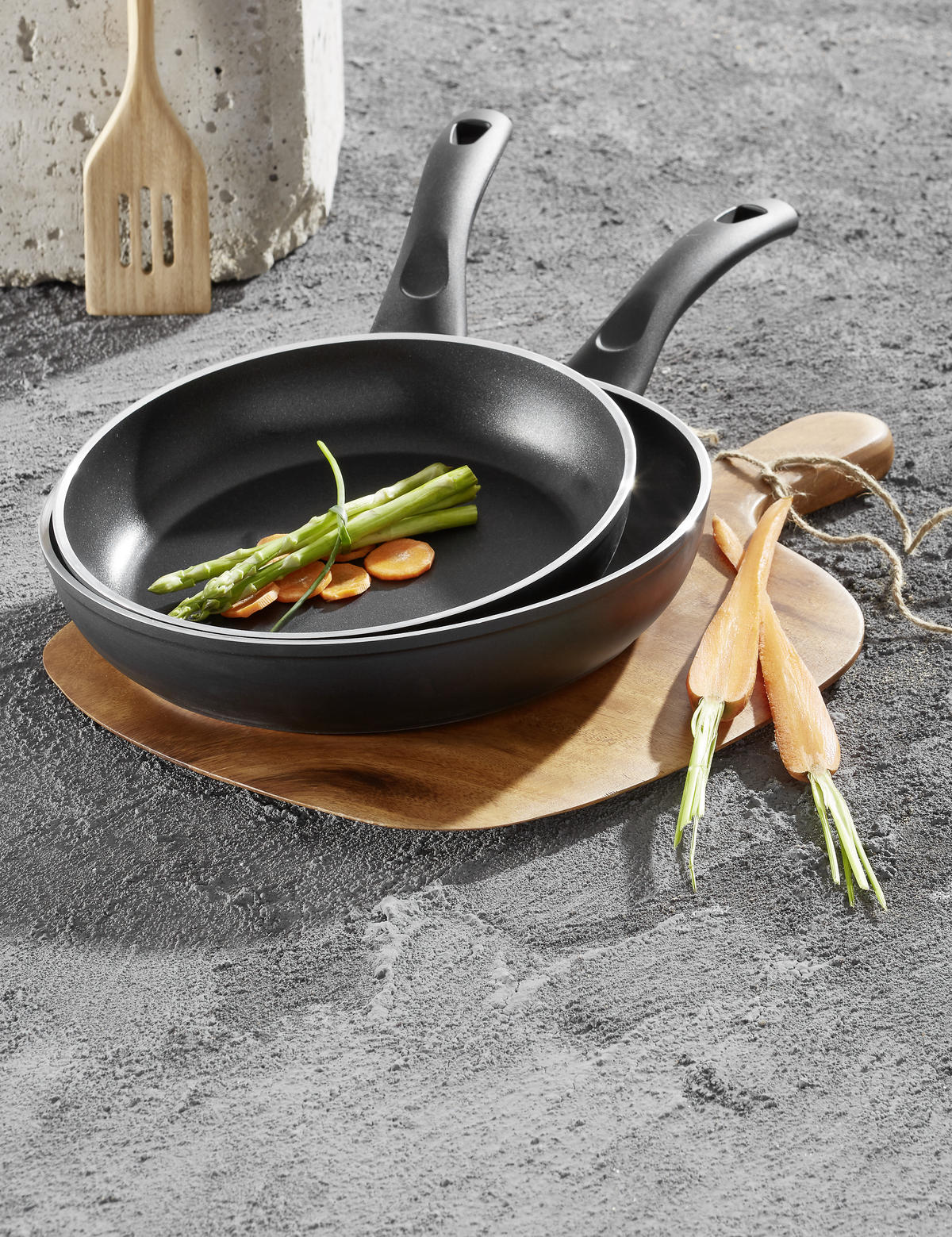PFANNENSET Versilia Aluminium 2-teilig  - Schwarz, Basics, Metall - Ballarini