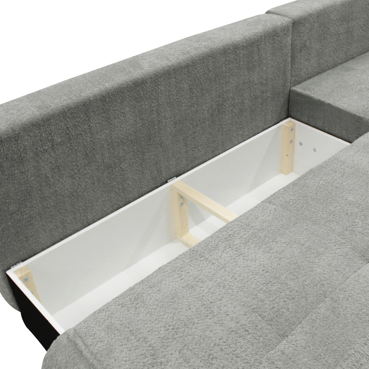 ECKSOFA  PAROS Grau Bouclé  - Schwarz/Grau, Design, Kunststoff/Textil (277/179cm) - MID.YOU