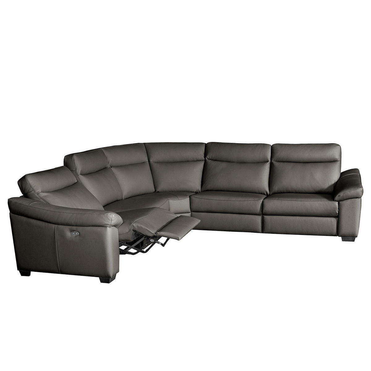 ECKSOFA Anthrazit Echtleder  - Anthrazit/Schwarz, Design, Leder/Holz (299/299cm) - Livetastic