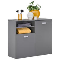 UNTERSCHRANK 80,4/70/32 cm   - Eichefarben/Silberfarben, MODERN, Holzwerkstoff/Metall (80,4/70/32cm) - Stylife
