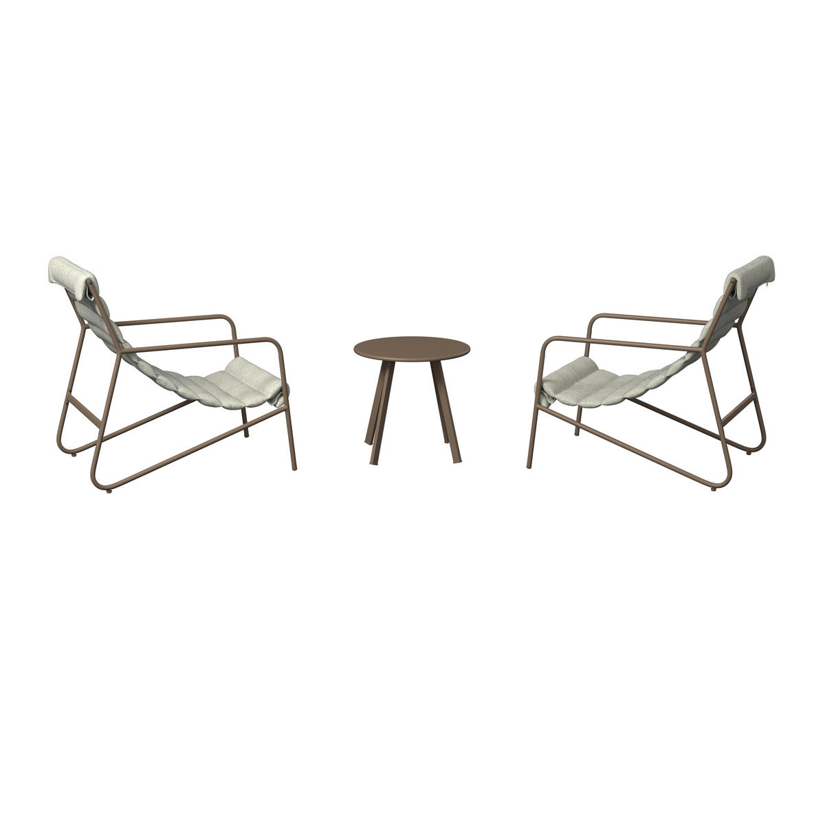 GARTENSET 3-teilig Webstoff Eisen 3-teilig  - Beige/Braun, Basics, Textil/Metall - Ambia Garden
