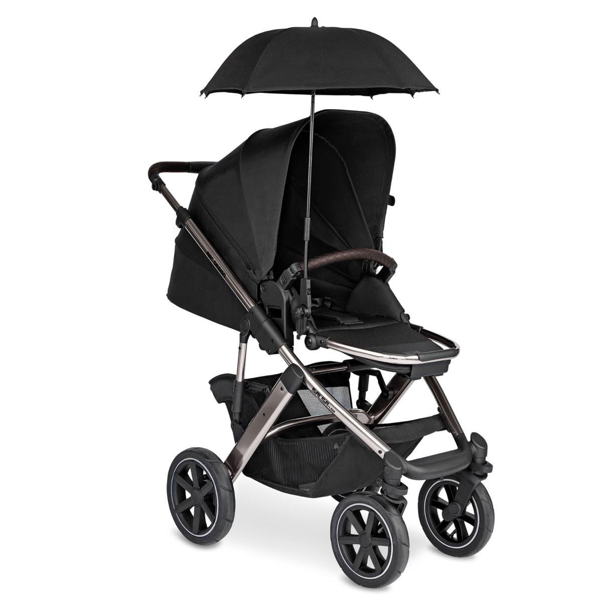 KINDERWAGENSONNENSCHIRM Sunny  - Chromfarben/Schwarz, Basics, Textil/Metall (10/4/55,5cm) - ABC Design
