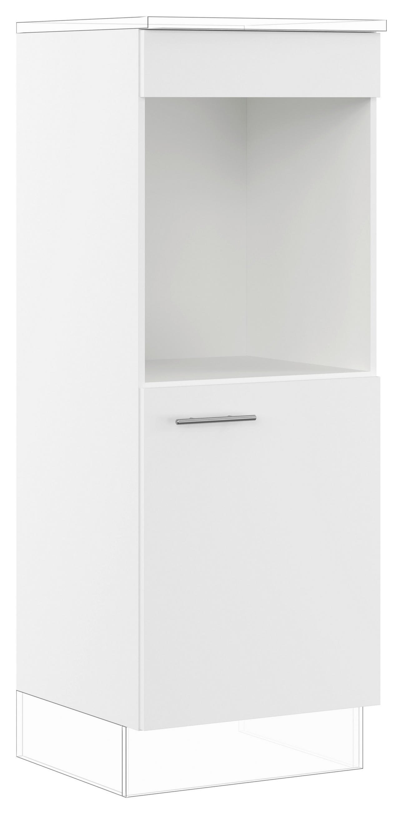GERÄTEUMBAUSCHRANK 60/163/57,6 cm  in Weiß  - Edelstahlfarben/Weiß, Basics, Holzwerkstoff/Metall (60/163/57,6cm) - Impuls