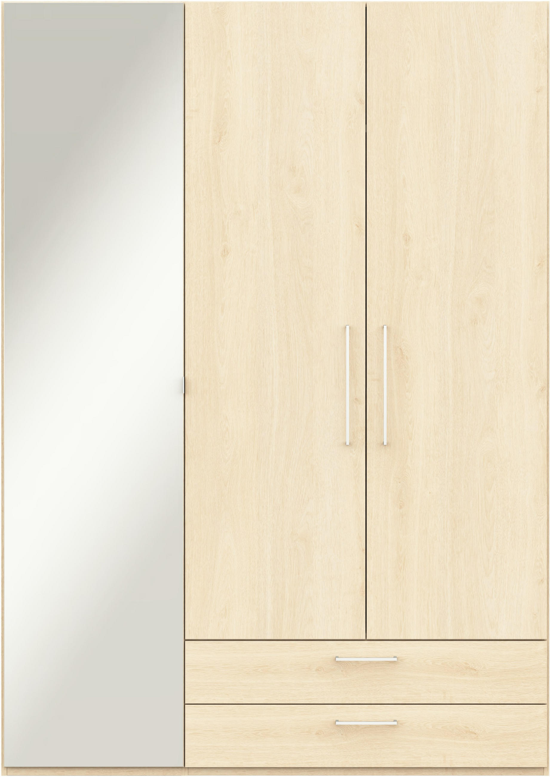 KLEIDERSCHRANK 3-türig Eichefarben  - Edelstahlfarben/Eichefarben, Design, Glas/Holzwerkstoff (151,3/213,6/59,3cm) - Cantus