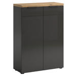 SCHUHSCHRANK Anthrazit, Eichefarben  - Eichefarben/Anthrazit, Design, Holzwerkstoff/Kunststoff (80/115/34cm) - Xora