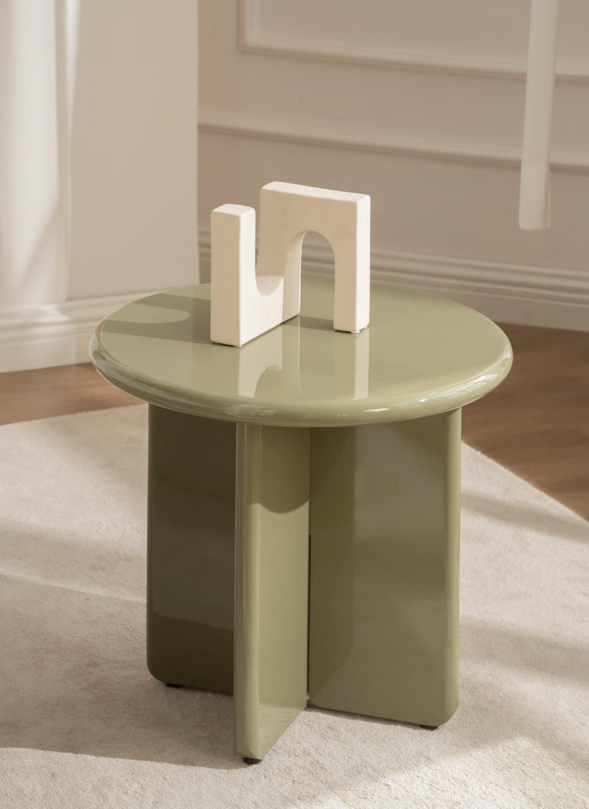 COUCHTISCH 50/50/45 cm rund Grün  - Grün, Design, Holzwerkstoff (50/50/45cm) - MID.YOU