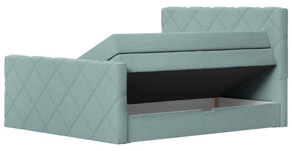 BOXSPRINGBETT 180/200 cm  in Mintgrau  - Mintgrau, KONVENTIONELL, Textil (180/200cm) - Esposa