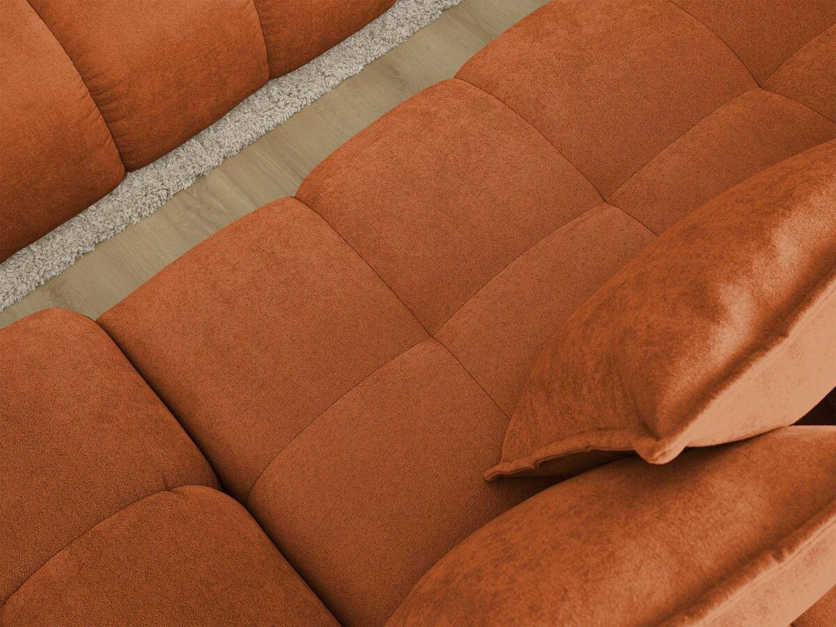 ECKSCHLAFSOFA EVEREST  mit Rücken echt, Armteil links, Armteil rechts Struktur Orange  - Schwarz/Orange, MODERN, Kunststoff/Textil (180/318cm) - Livetastic