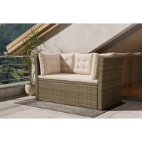 GARTENBANK 160/80/85 cm  in Grau, Beige  - Beige/Schwarz, MODERN, Kunststoff/Textil (160/80/85cm) - Ambia Garden