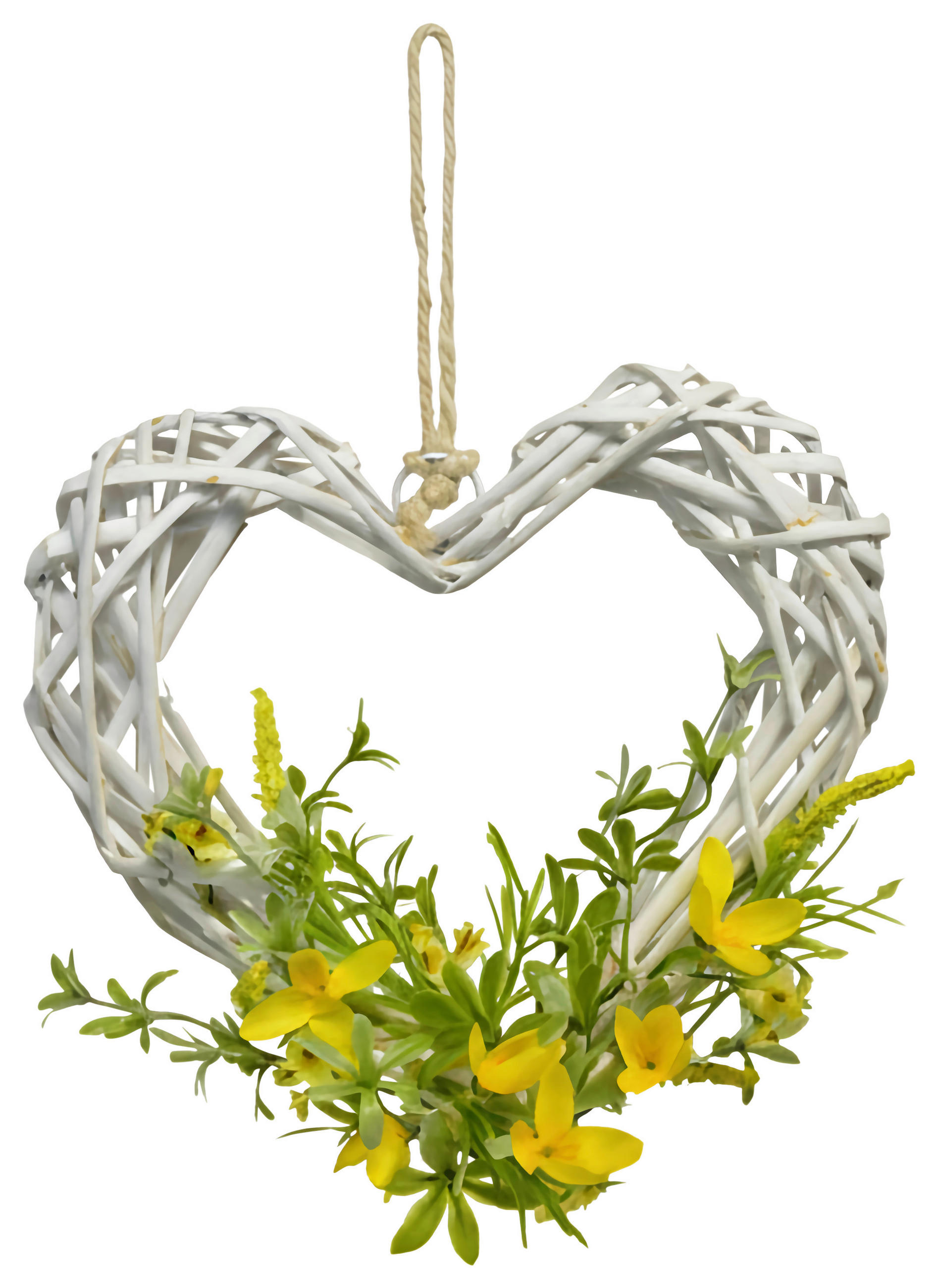 JARNÍ VĚNEC - světle zelená/žlutá, Lifestyle, kov/dřevo (30/30/10cm)