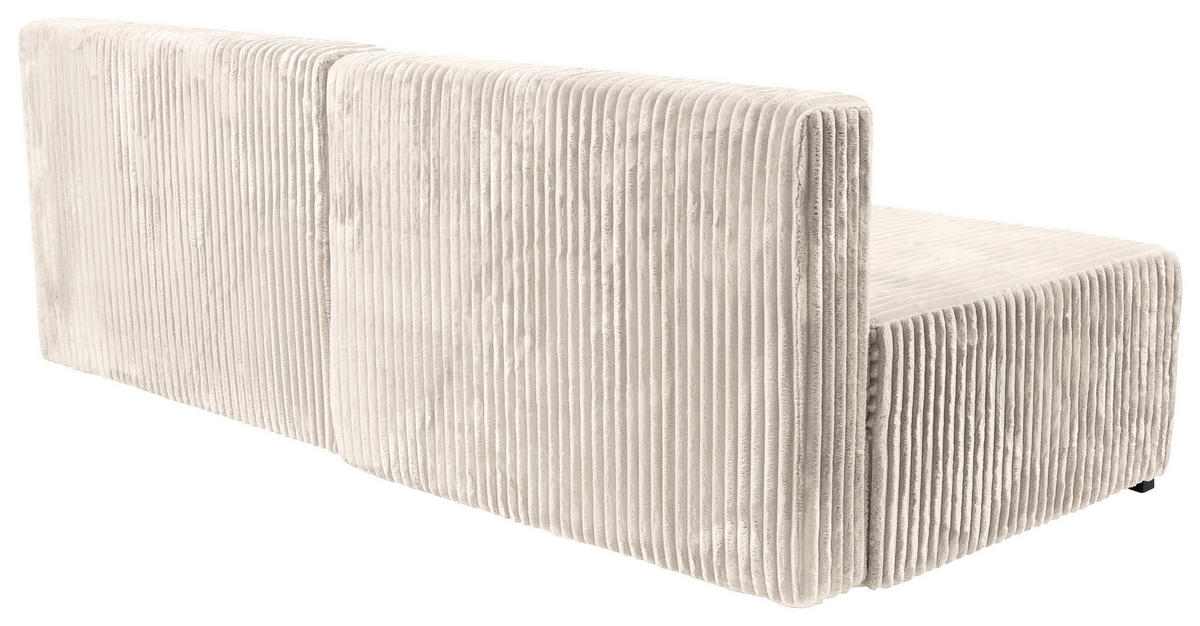 ECKSOFA Creme Cord  - Creme/Schwarz, MODERN, Holz/Textil (210/145cm) - Carryhome