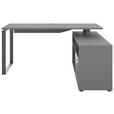 ECKSCHREIBTISCH 160/158/75 cm Anthrazit, Dunkelgrau Kabeldurchlass, Stauraum, seitenverkehrt montierbar  - Dunkelgrau/Anthrazit, Basics, Holzwerkstoff/Metall (160/158/75cm) - Novel