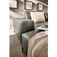 ECKSOFA  in Echtleder Grau  201/304 cm  - Schwarz/Grau, Design, Leder/Metall (201/304cm) - Belluti