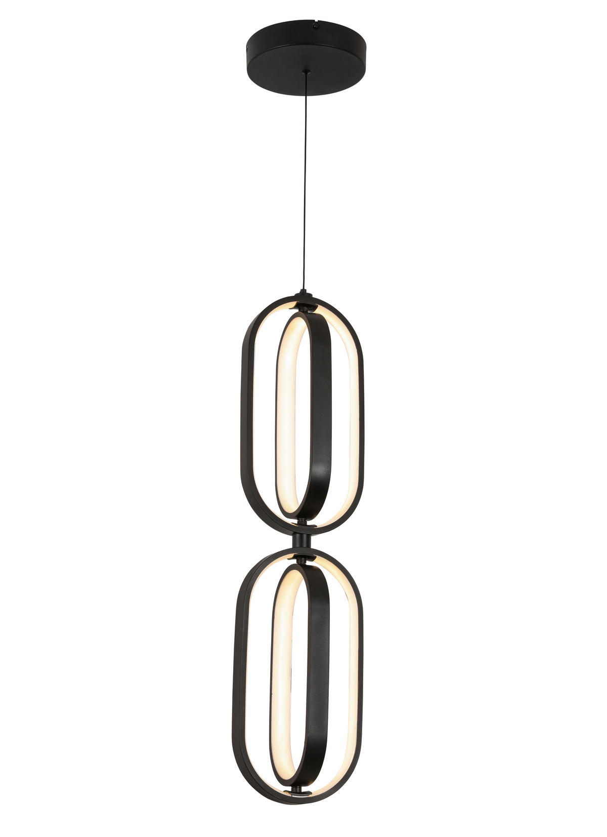 ZÁVESNÉ LED SVIETIDLO, 21/200 cm  - čierna, Design, kov/plast (21/200cm) - Novel