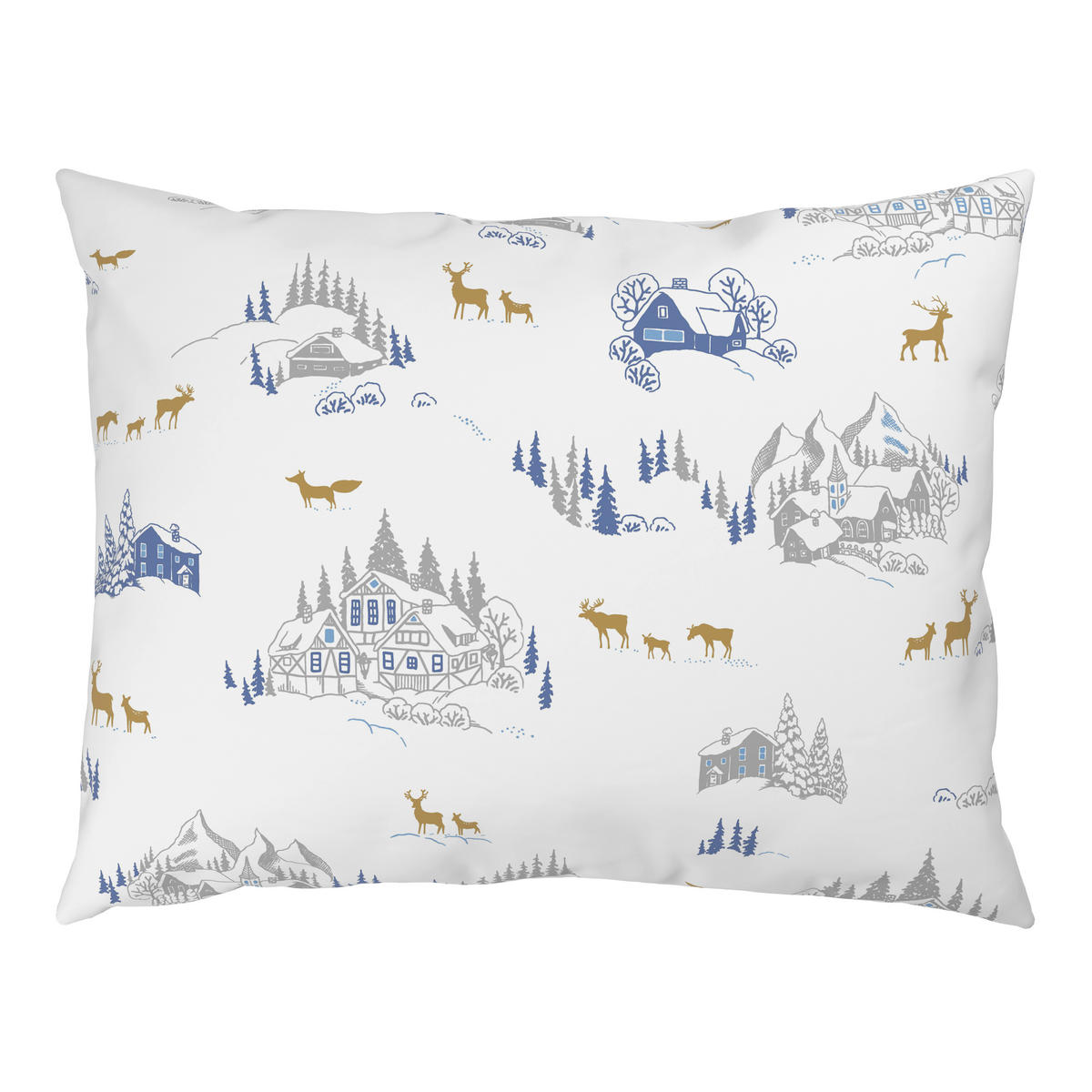 BETTWÄSCHE 2-teilig Flanell 140/200 cm  - Blau/Goldfarben, Design, Textil (140/200cm) - X-Mas