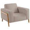 SESSEL in Struktur Beige  - Eichefarben/Beige, Design, Holz/Textil (105/84/96cm) - Stylife