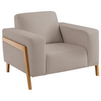SESSEL in Struktur Beige  - Eichefarben/Beige, Design, Holz/Textil (105/84/96cm) - Stylife