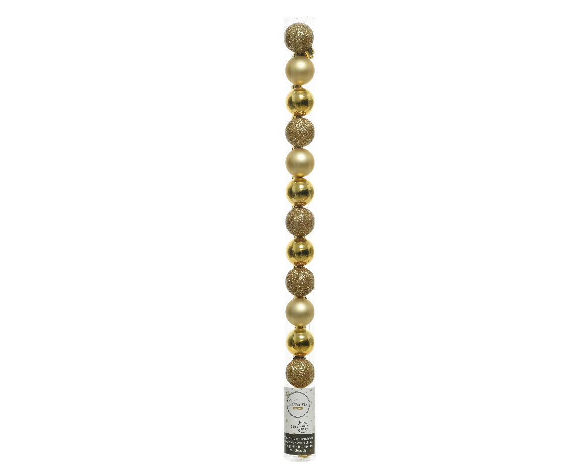 CHRISTBAUMKUGEL-SET 3 cm  - Goldfarben, KONVENTIONELL, Kunststoff (3cm)