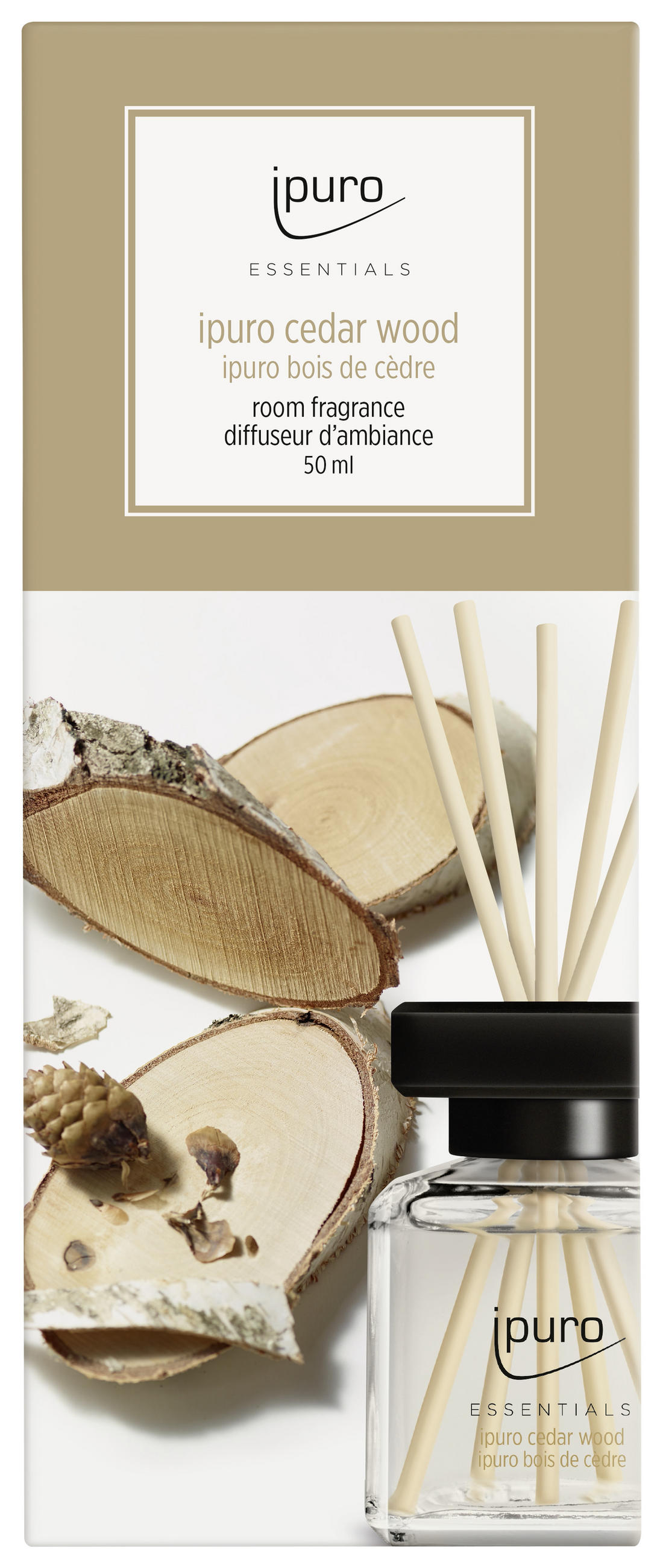 DIFUZOR DE AROME  lemn de cedru  - Basics, sticlă (50ml) - Ipuro