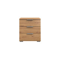 NOĆNI ORMARIĆ boje hrasta   - boje hrasta/boje kroma, Moderno, drvni materijal/metal (52/58/38cm) - Carryhome