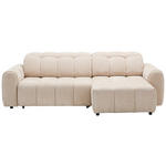 ECKSOFA inkl. Funktionen Beige Chenille  - Beige/Schwarz, Design, Holz/Kunststoff (264/160cm) - Xora