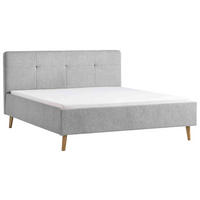 POLSTERBETT 180/200 cm  in Grau  - Eichefarben/Grau, Basics, Holz/Textil (180/200cm) - Xora