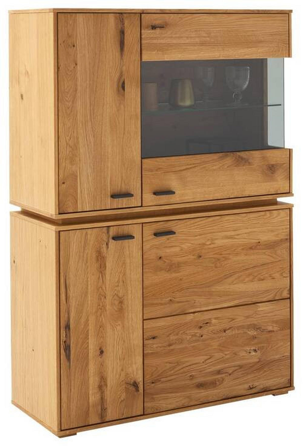 HIGHBOARD  in 93/137/38 cm  - Wildeiche/Anthrazit, Natur, Glas/Holz (93/137/38cm) - MID.YOU