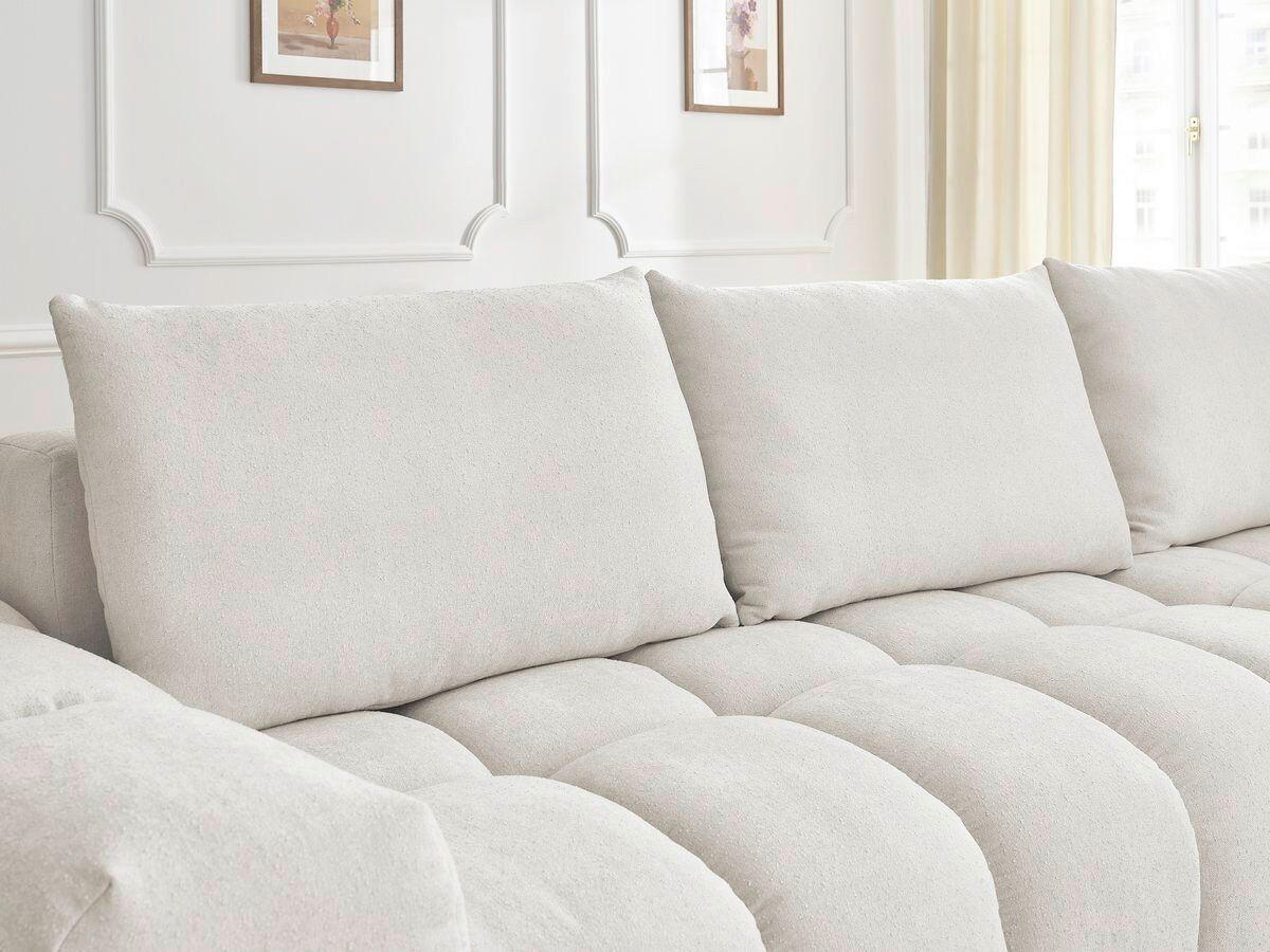 ECKSOFA Ottomane rechts  EVEREST Weiß Struktur  - Schwarz/Weiß, MODERN, Kunststoff/Textil (352/210cm) - Livetastic