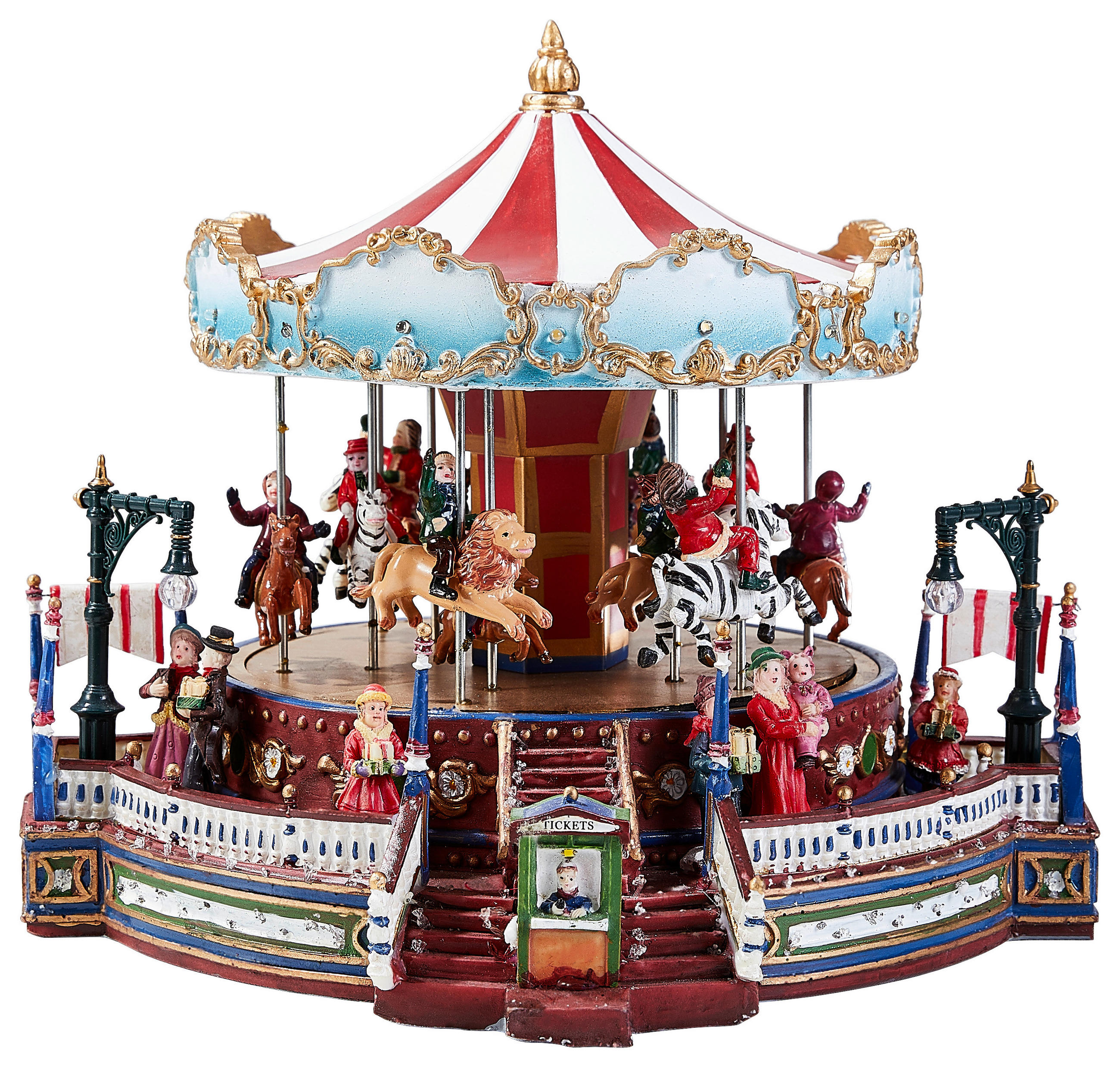 SPIELUHR KARUSSELL - Blau/Lila, LIFESTYLE, Kunststoff (30/25/27cm) - X-Mas