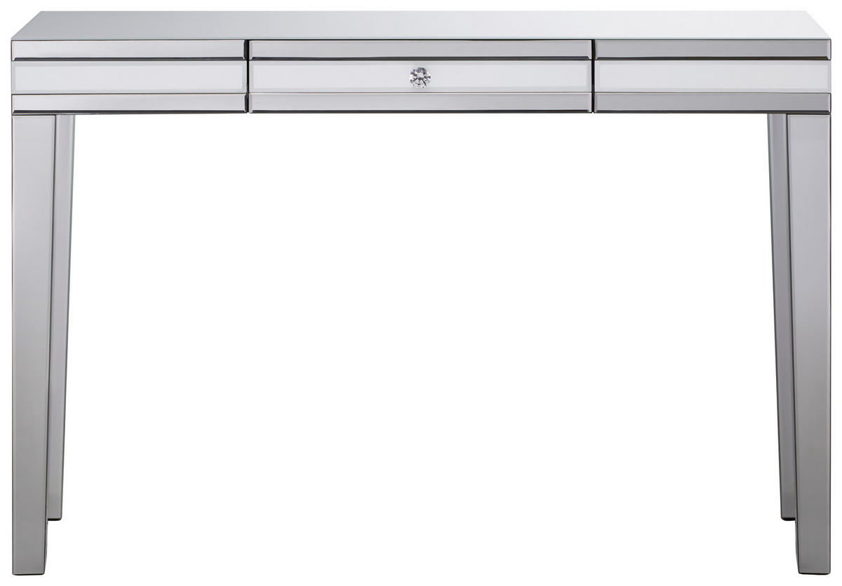 KONZOLNI STOL   120/80/35,5 cm   srebrne boje  staklo, drvni materijal  - srebrne boje, Design, staklo/drvni materijal (120/80/35,5cm) - Hom`in