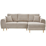 ECKSOFA in Webstoff Beige  250/145 cm  - Beige/Naturfarben, KONVENTIONELL, Holz/Textil (250/145cm) - Carryhome