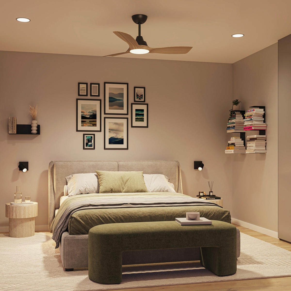 Vemntilator mit Beleuchtung   - Schwarz/Braun, KONVENTIONELL, Kunststoff (106/31/106cm) - Philips