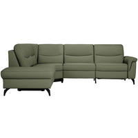 ECKSOFA in Echtleder Grün  249/280 cm  - Anthrazit/Grün, Design, Leder/Metall (249/280cm) - Himolla Komfortklass
