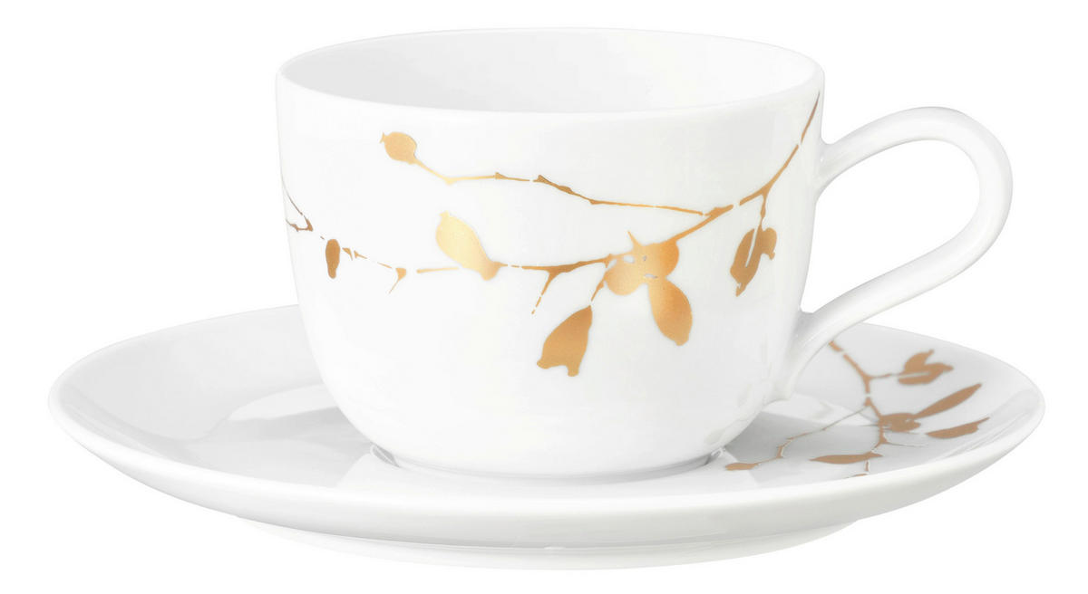 ŠÁLKA NA KÁVU porcelán keramika  - biela/zlatá, Basics, keramika (0,26l) - Seltmann Weiden