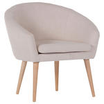 SESSEL Bouclé Creme    - Buchefarben/Creme, Design, Holz/Textil (73/73/66cm) - Carryhome