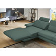 ECKSOFA in Echtleder Opal  180/310 cm  - Opal/Schwarz, Design, Leder/Metall (180/310cm) - Dieter Knoll