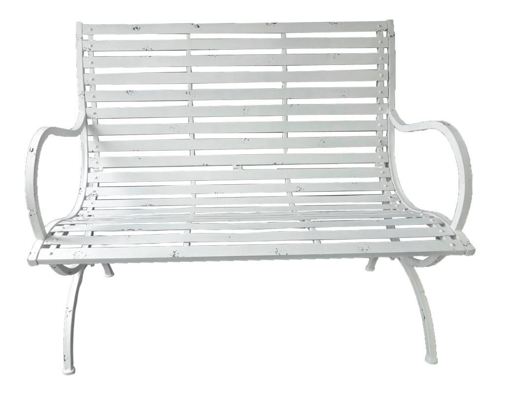 GARTENBANK 67/92/104 cm  in Weiß  - Weiß, Basics, Metall (67/92/104cm) - Gardenson